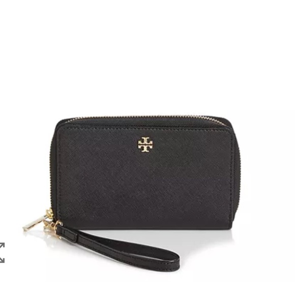 Tory Burch Black Wallet with Gold Accents - Picture 2 of 14
